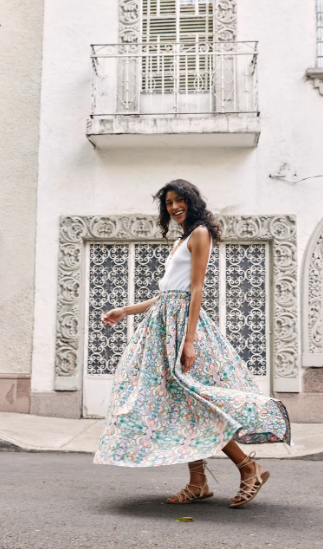 Isle of Mine | Remi Maxi Skirt - Lotus Fleuron