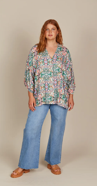 Isle of Mine | Esme Relaxed Top - Lotus Fleuron