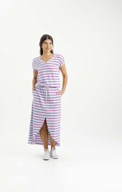 Homelee | Chelsea Dress - Orchid Stripe