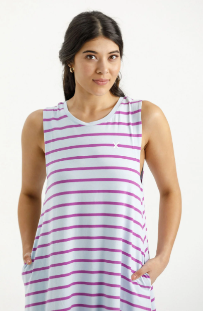 Homelee | Bella Dress - Orchid Stripes