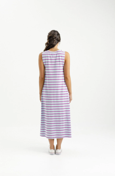 Homelee | Bella Dress - Orchid Stripes