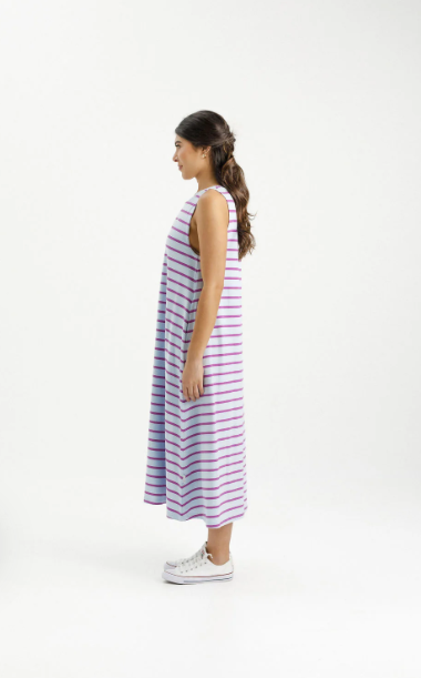 Homelee | Bella Dress - Orchid Stripes