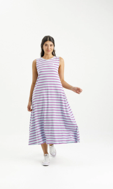 Homelee | Bella Dress - Orchid Stripes