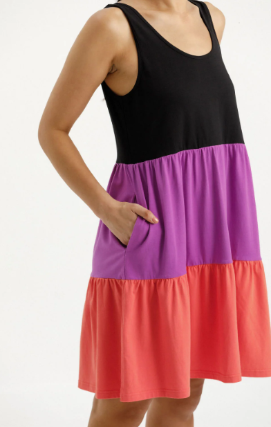 Homelee | Mischa Dress - Black/Orchid/Berry