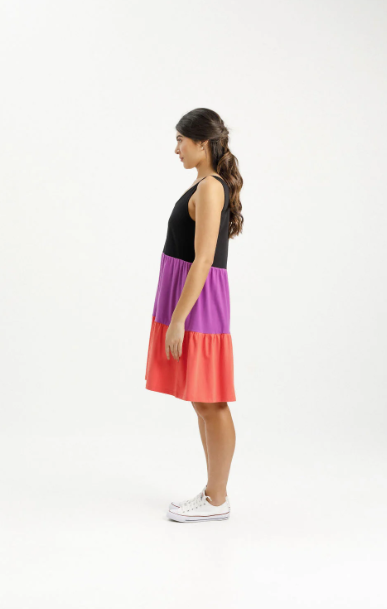 Homelee | Mischa Dress - Black/Orchid/Berry