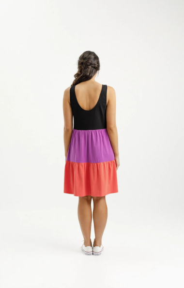 Homelee | Mischa Dress - Black/Orchid/Berry