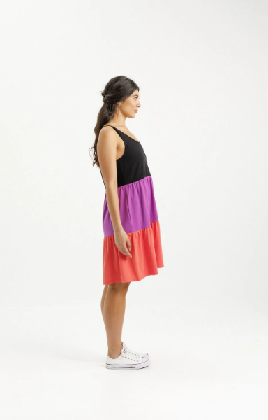 Homelee | Mischa Dress - Black/Orchid/Berry