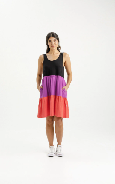 Homelee | Mischa Dress - Black/Orchid/Berry