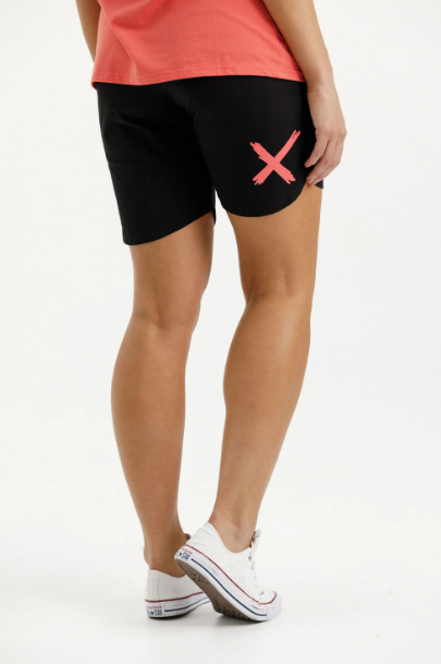 Homelee | Apartment Shorts - Black with Berry X