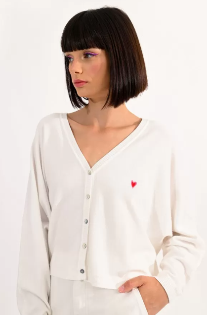 LILI SIDONIO | V-neck soft knit cardigan - Off White