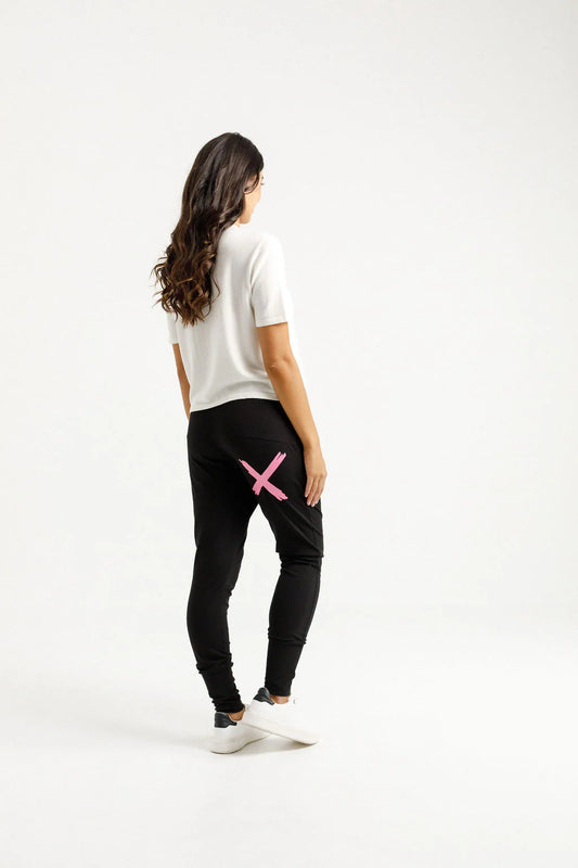 Homelee | Apartment Pants - Black with Candy Pink X