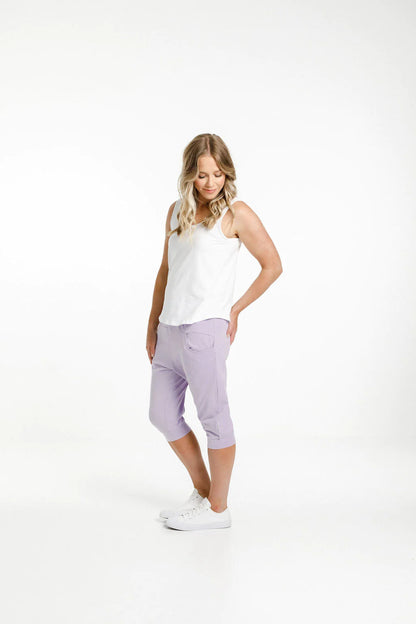 Homelee - 3/4 Apartment Pants | Periwinkle with Stripe