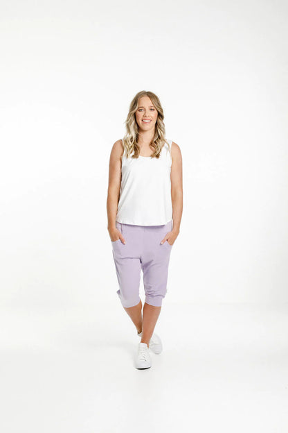 Homelee - 3/4 Apartment Pants | Periwinkle with Stripe