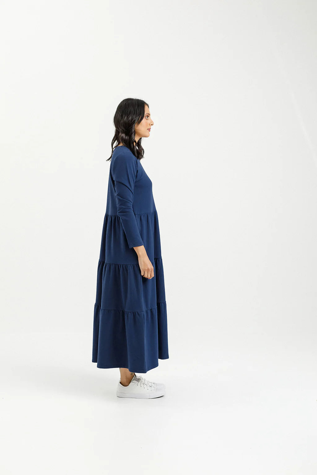 Homelee | Long Sleeve Kendall Dress - Indigo Blue