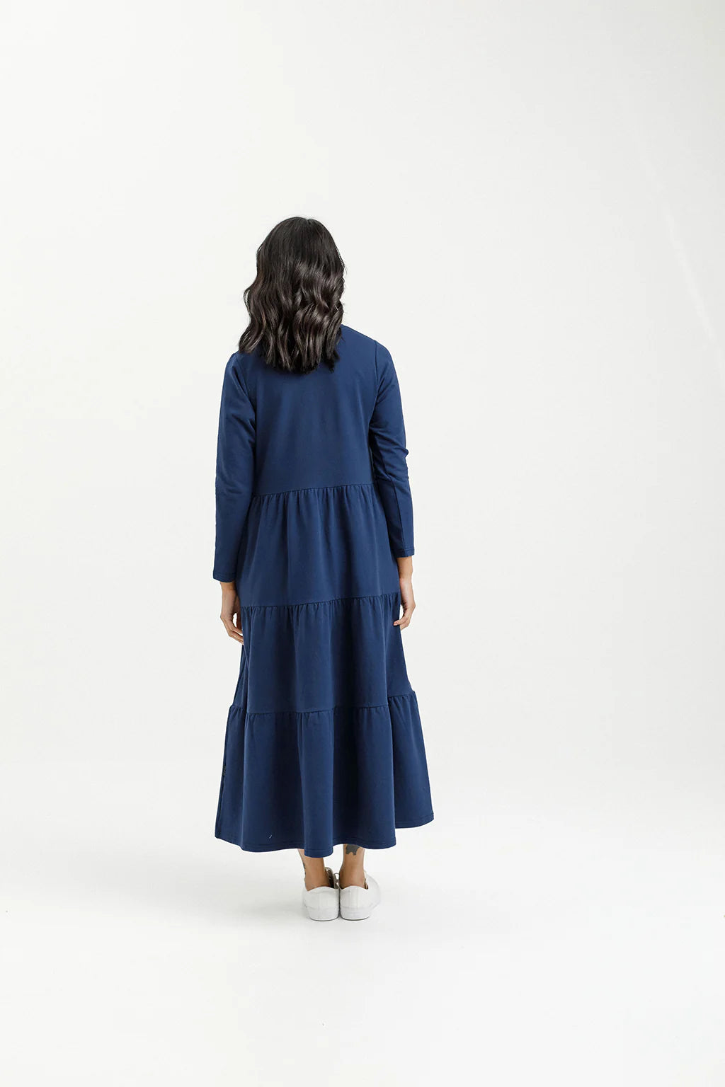 Homelee | Long Sleeve Kendall Dress - Indigo Blue