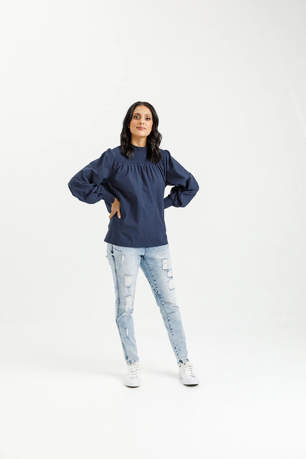 Homelee | Charlotte Top - Indigo Blue