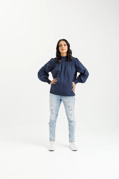 Homelee | Charlotte Top - Indigo Blue