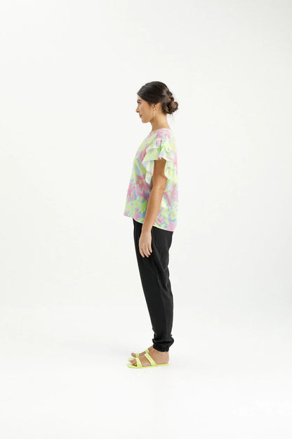 Homelee | Evelyn Blouse - Lime Daisies