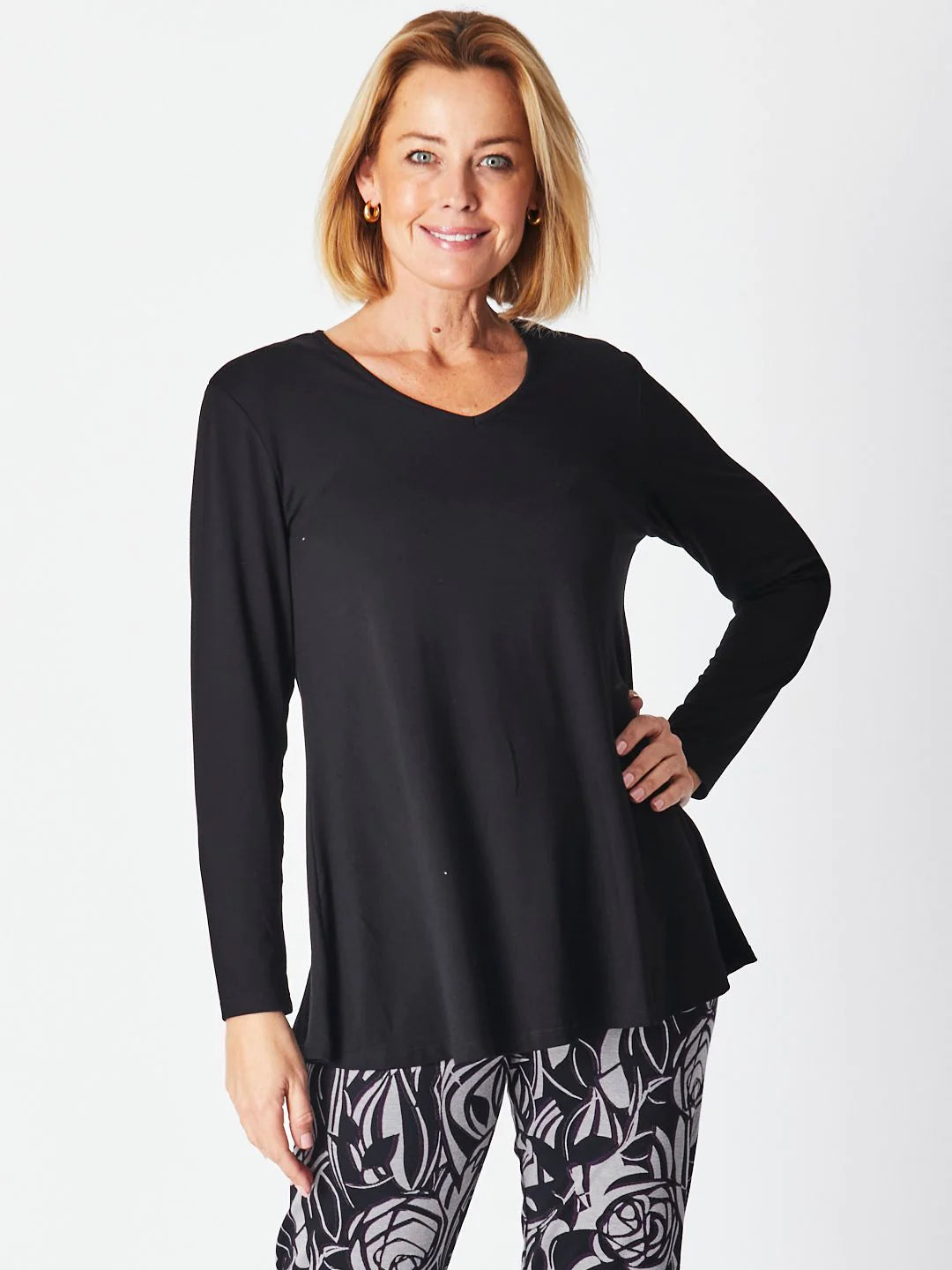 Cordelia Street Bamboo Core Top - Black