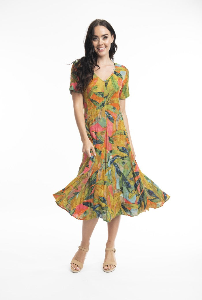 Orientique - Mamaris Dress Godet Sleeve | Print