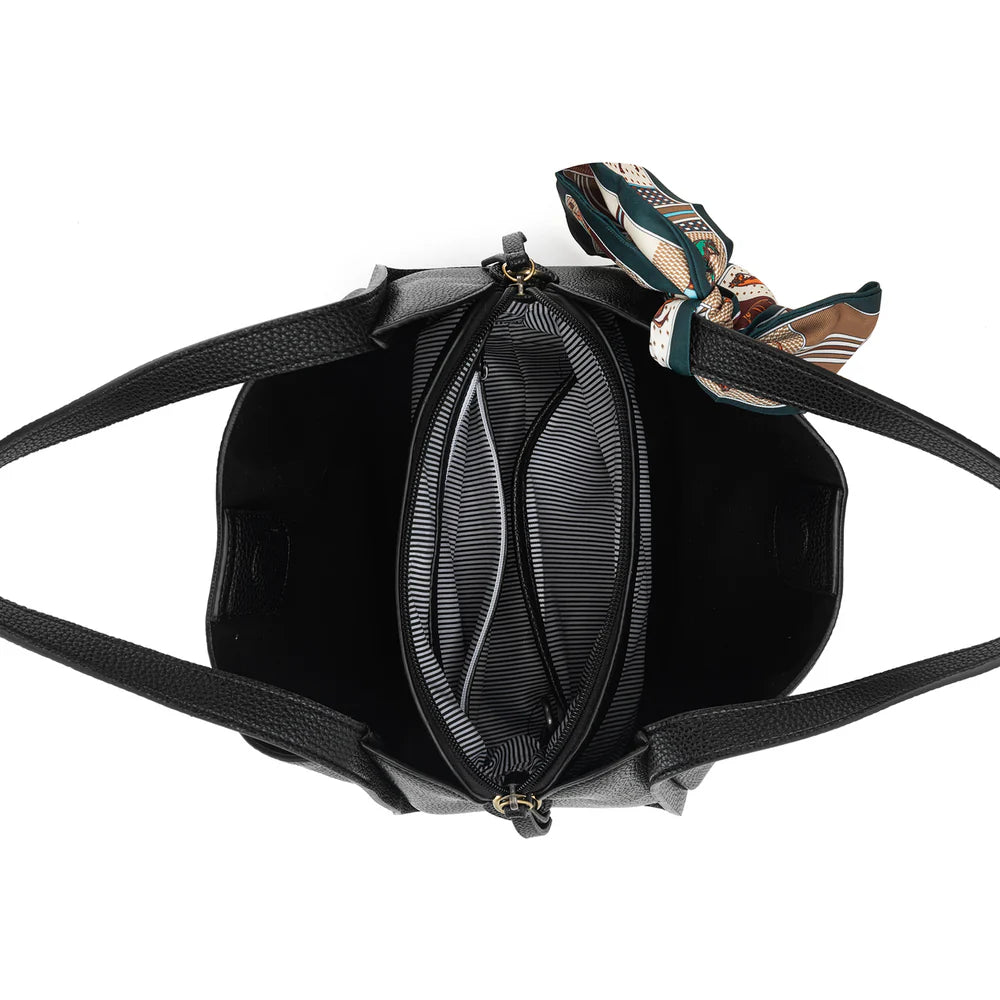 Black Caviar | Astrid 2 Piece Handbag - Black