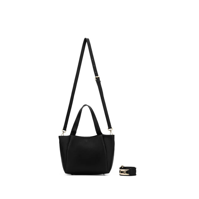 Black Caviar | Mini Evelyn Black 3 Piece Hobo Tote