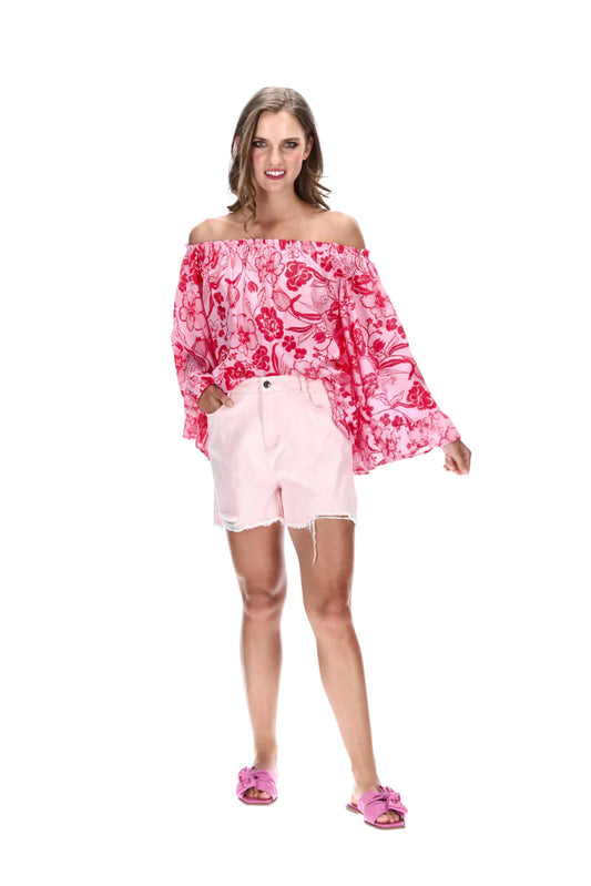 Charlo - Nadia Top | Pink Floral