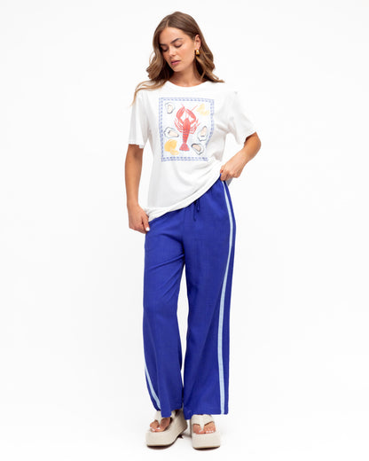 Paper Heart | Stripe Pant - Cobalt