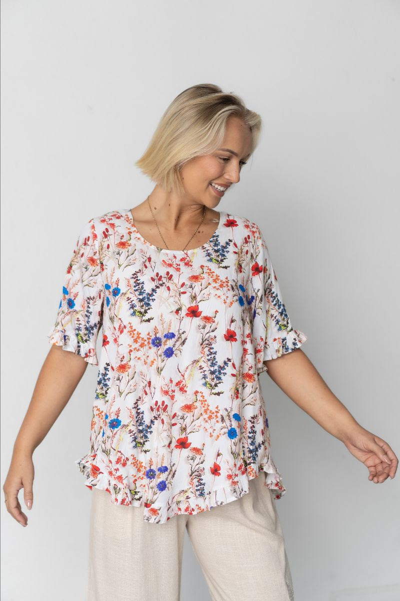 Willow Tree | Floral Frill Hem - Multi