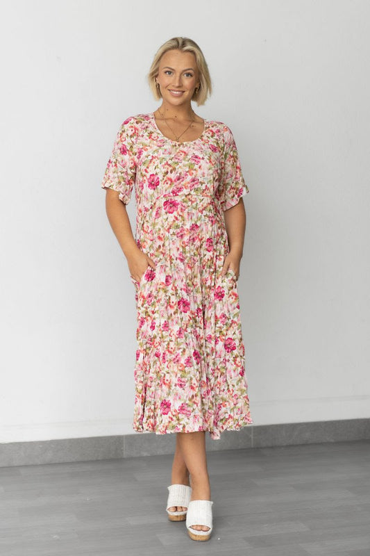 Willow Tree | Panel Dress - Floral Print Pink