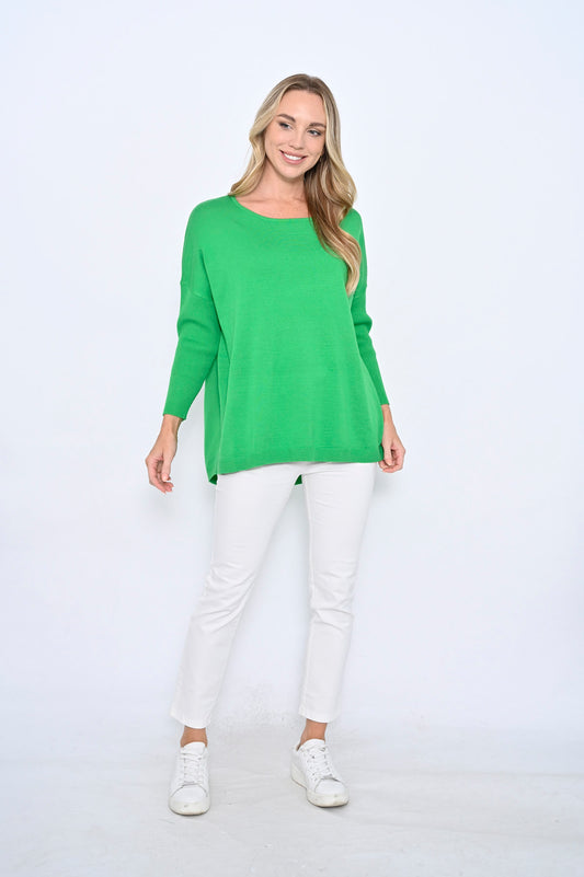 Cali & Co | Rib Knit Jumper - Apple Green