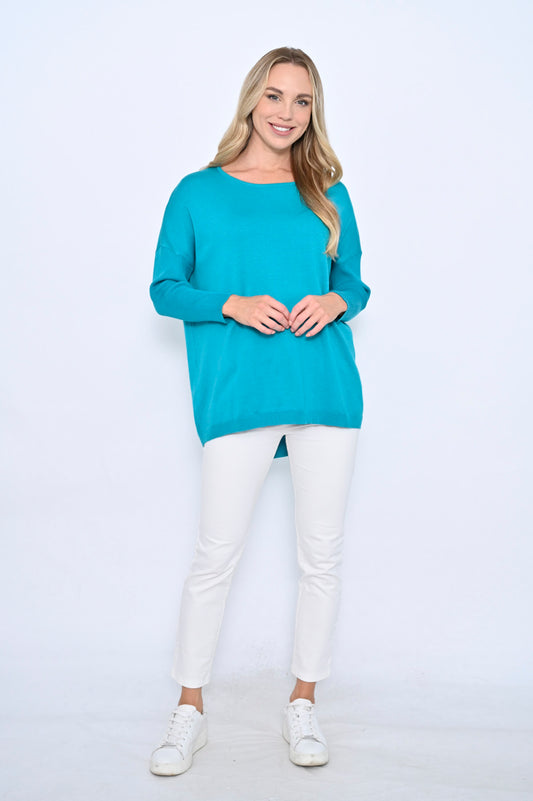 Cali & Co | Rib Knit Jumper - Teal