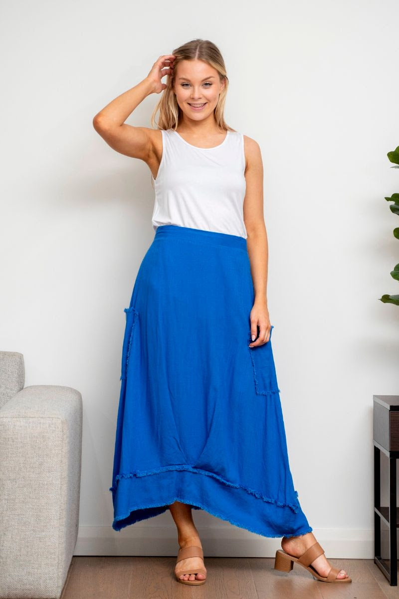 Willow Tree | Detailed Pocket Skirt - Cobalt