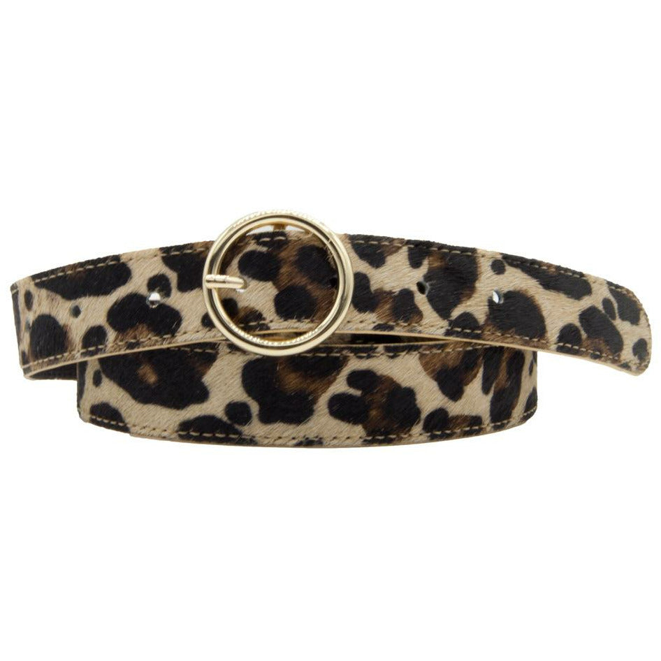 Loop Leather Co. Logan Leopard Print Hair on Leather Belt