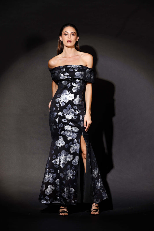 Romance | Clemontine Maxi - Black Silver Floral