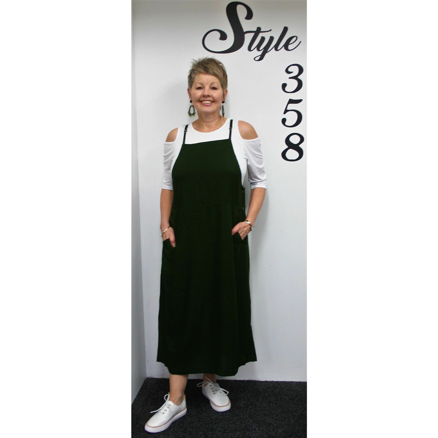 Long Khaki Pinafore